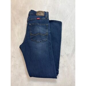 Wrangler Slim Straight Dark Wash Denim Jeans Flex Waist 28x32
